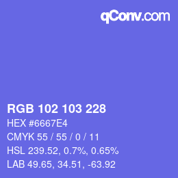 Color code: RGB 102 103 228 | qconv.com