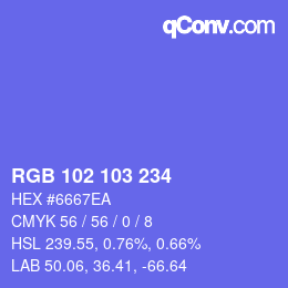 Farbcode: RGB 102 103 234 | qconv.com