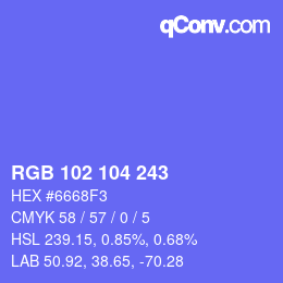 Color code: RGB 102 104 243 | qconv.com