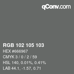 Color code: RGB 102 105 103 | qconv.com