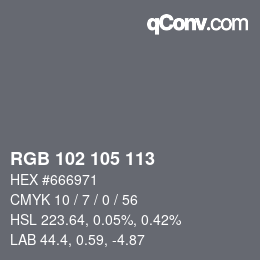 Color code: RGB 102 105 113 | qconv.com