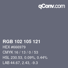 Color code: RGB 102 105 121 | qconv.com