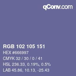 Color code: RGB 102 105 151 | qconv.com