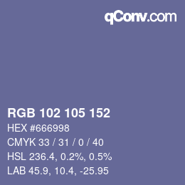 Color code: RGB 102 105 152 | qconv.com