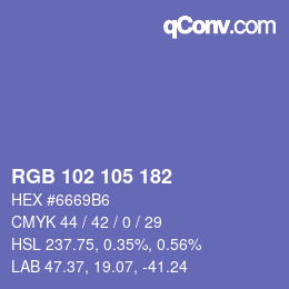 Color code: RGB 102 105 182 | qconv.com