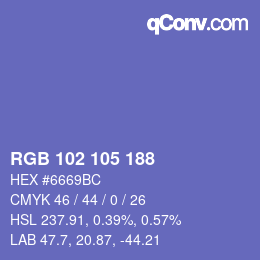 Color code: RGB 102 105 188 | qconv.com