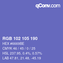 Color code: RGB 102 105 190 | qconv.com