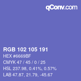 Color code: RGB 102 105 191 | qconv.com