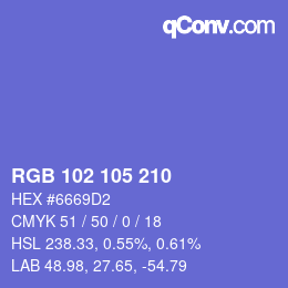 Color code: RGB 102 105 210 | qconv.com