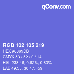 Color code: RGB 102 105 219 | qconv.com