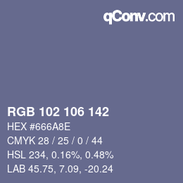 Color code: RGB 102 106 142 | qconv.com