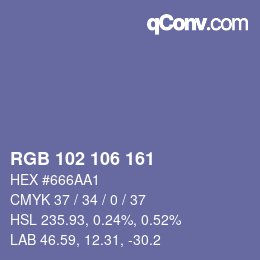 Farbcode: RGB 102 106 161 | qconv.com