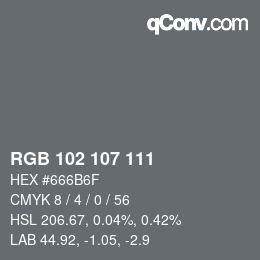 Código de color: RGB 102 107 111 | qconv.com