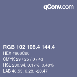 カラーコード: RGB 102 108.4 144.4 | qconv.com