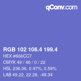 カラーコード: RGB 102 108.4 199.4 | qconv.com