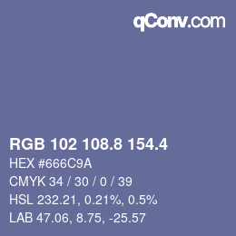 カラーコード: RGB 102 108.8 154.4 | qconv.com