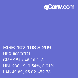 Color code: RGB 102 108.8 209 | qconv.com