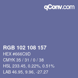 Color code: RGB 102 108 157 | qconv.com