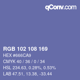 Color code: RGB 102 108 169 | qconv.com