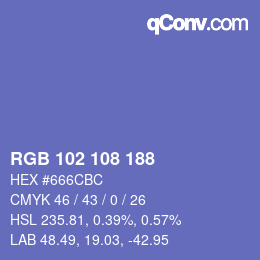 Color code: RGB 102 108 188 | qconv.com