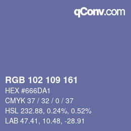 Color code: RGB 102 109 161 | qconv.com