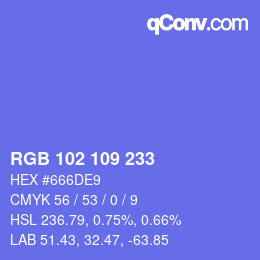 Color code: RGB 102 109 233 | qconv.com