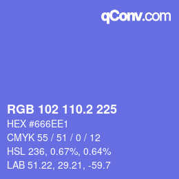 カラーコード: RGB 102 110.2 225 | qconv.com