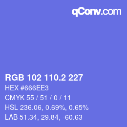 Color code: RGB 102 110.2 227 | qconv.com