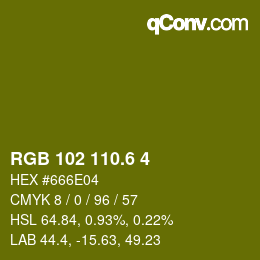 カラーコード: RGB 102 110.6 4 | qconv.com