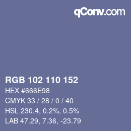 Color code: RGB 102 110 152 | qconv.com