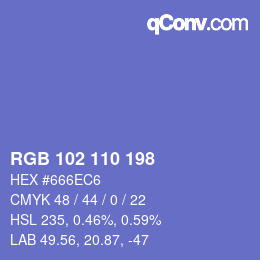 Farbcode: RGB 102 110 198 | qconv.com