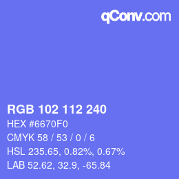 Código de color: RGB 102 112 240 | qconv.com