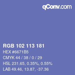 Color code: RGB 102 113 181 | qconv.com