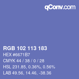 Farbcode: RGB 102 113 183 | qconv.com