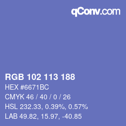 Color code: RGB 102 113 188 | qconv.com