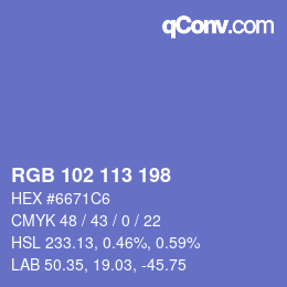 Color code: RGB 102 113 198 | qconv.com