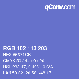 Color code: RGB 102 113 203 | qconv.com