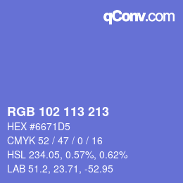 Color code: RGB 102 113 213 | qconv.com