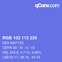 Color code: RGB 102 113 229 | qconv.com
