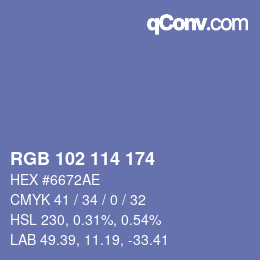 Color code: RGB 102 114 174 | qconv.com