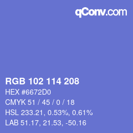 Color code: RGB 102 114 208 | qconv.com