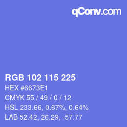 Color code: RGB 102 115 225 | qconv.com