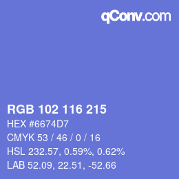 Color code: RGB 102 116 215 | qconv.com