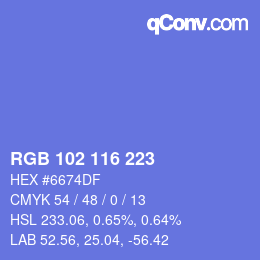 Color code: RGB 102 116 223 | qconv.com