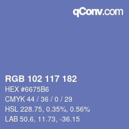 Color code: RGB 102 117 182 | qconv.com