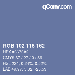 Color code: RGB 102 118 162 | qconv.com