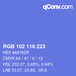 Color code: RGB 102 118 223 | qconv.com