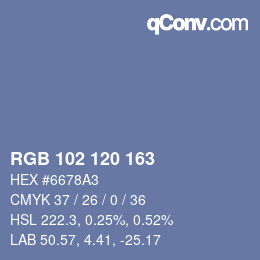 Farbcode: RGB 102 120 163 | qconv.com