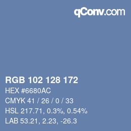 Color code: RGB 102 128 172 | qconv.com