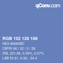 Color code: RGB 102 128 188 | qconv.com